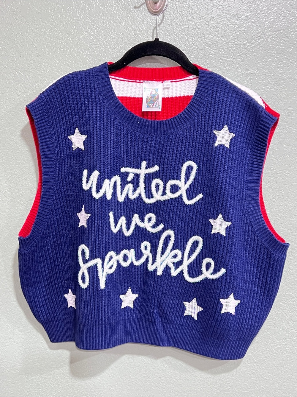 QOS United We Sparkle Sweater Vest